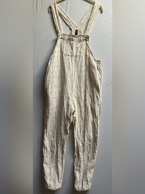 Smash + Tess x Hilary Duff Cotton Linen Cream Casual Overalls Sz XS